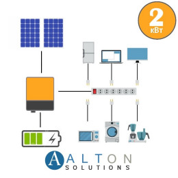 Автономная солнечная электростанция 2 кВт