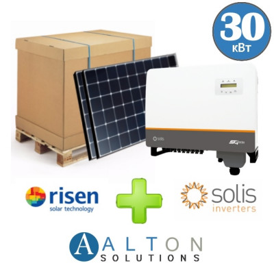 Комплект солнечных батарей 30 кВт Сетевая Risen+Solis