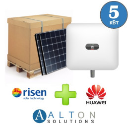 Комплект солнечных батарей 5 кВт Сетевая Risen + Huawei